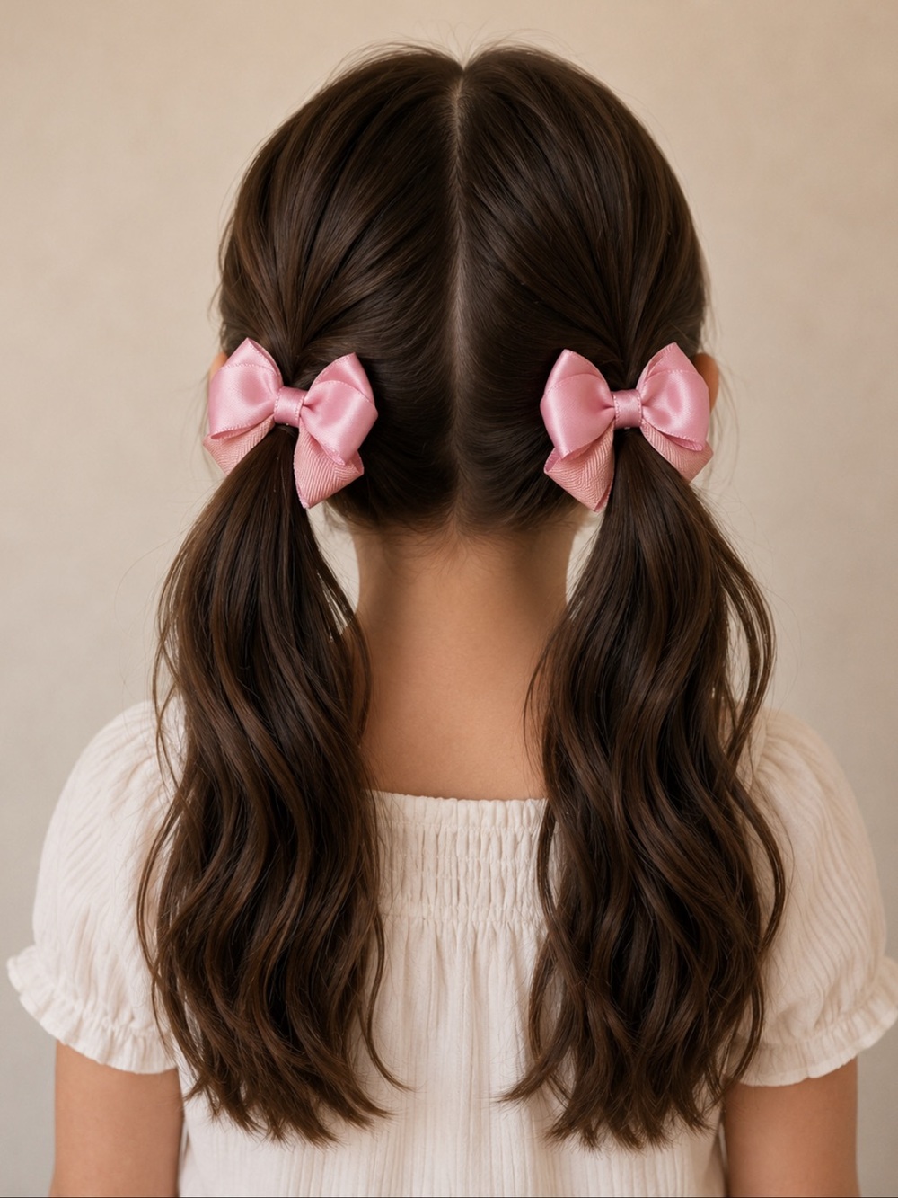Hand Crafted Soft Pink Hair Bows Set